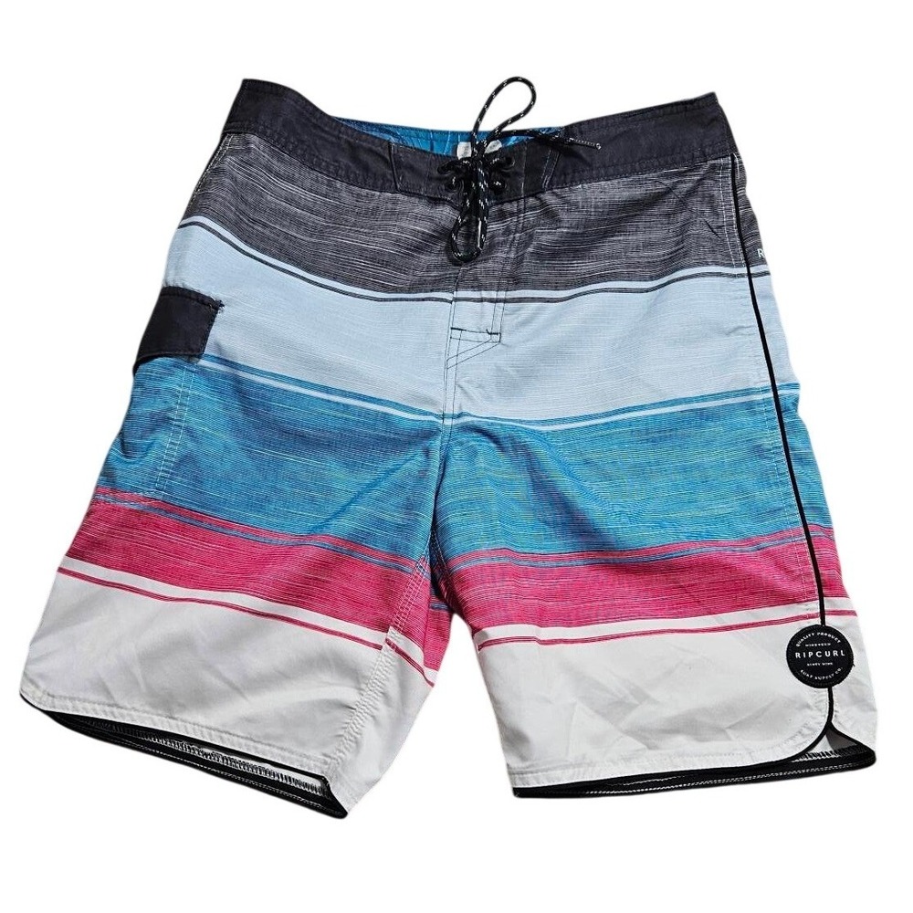 Rip Curl Mens Multi Color Striped Board Shorts Blue Pink Grey CBO5J7 Size 28‎